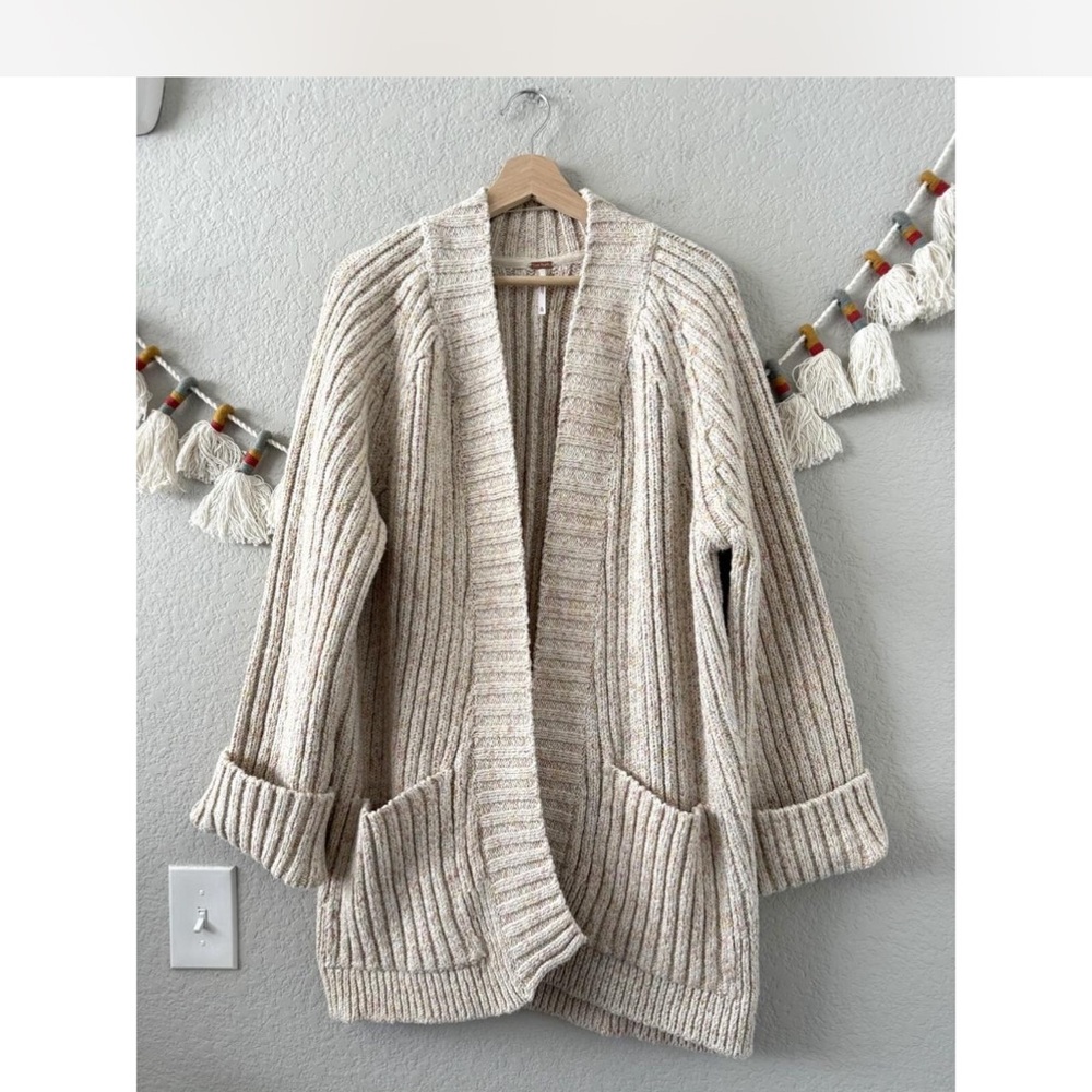 Free People Heavy Weight Oatmeal Cardigan
